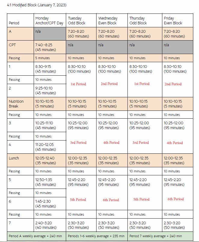 23-24 Bell Schedule
